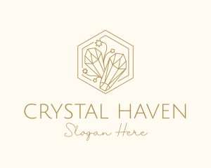 Floral Crystals Hexagon logo design