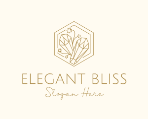 Supplier - Floral Crystals Hexagon logo design