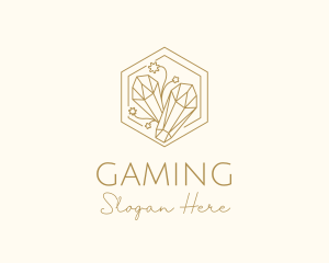 Spiritual - Floral Crystals Hexagon logo design