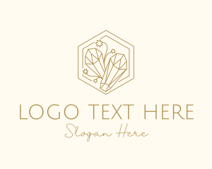 Floral Crystals Hexagon Logo