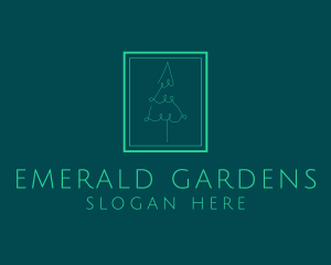 Pine Tree Line Art logo design