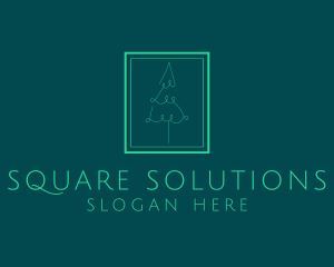 Pine Tree Line Art logo design