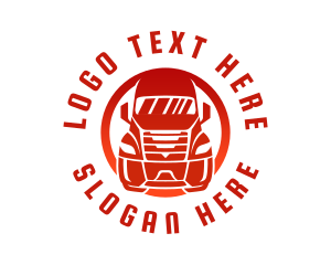 Dump Truck - Red Trailer Truck logo design