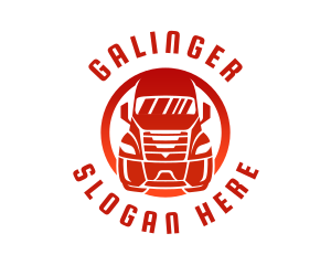 Freight - Red Trailer Truck logo design