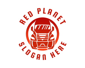 Red Trailer Truck logo design