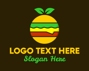 Food Truck - Colorful Organic Hamburger logo design