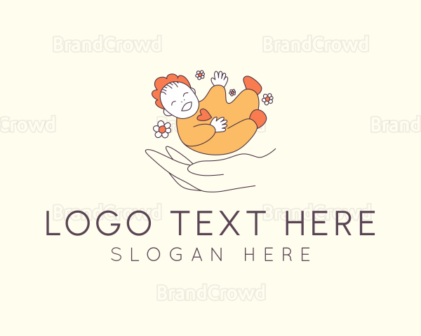 Infant Pediatrician Hand Logo