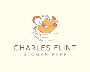 Childrens Clinic - Infant Pediatrician Hand logo design