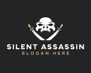 Skull Hunter Sword logo design