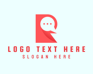 Online Forum - Message Bubble Letter R logo design