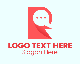 Message Bubble Letter R  Logo