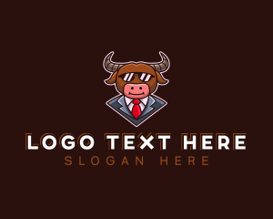 Livestock - Buffalo Businessman Sunglasses logo design