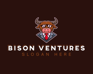 Buffalo Businessman Sunglasses logo design