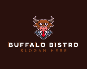 Buffalo Businessman Sunglasses logo design