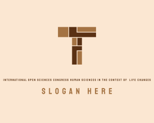Tile - Brown Brick Letter T logo design