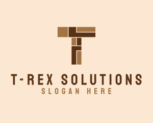 Brown Brick Letter T  logo design