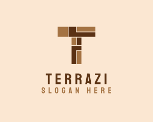 Brown Brick Letter T  logo design