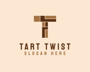 Brown Brick Letter T  logo design