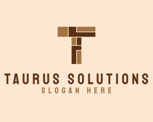 Brown Brick Letter T  logo design