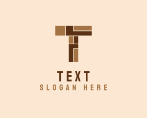 Brown Brick Letter T  logo design