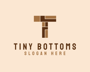 Brown Brick Letter T  logo design