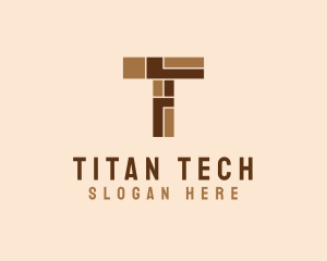 Brown Brick Letter T  logo design