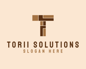 Brown Brick Letter T  logo design