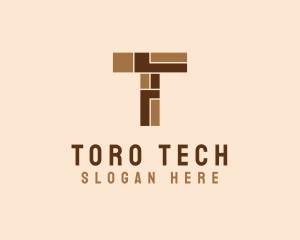 Brown Brick Letter T  logo design