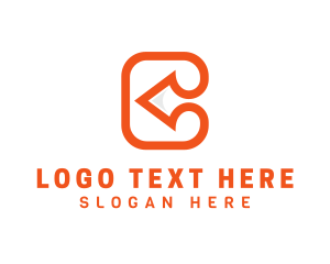 Business Solutions - Orange Arrow C logo design