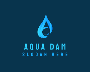 Water Droplet Letter A logo design