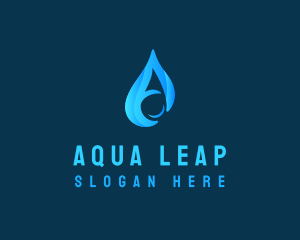 Water Droplet Letter A logo design