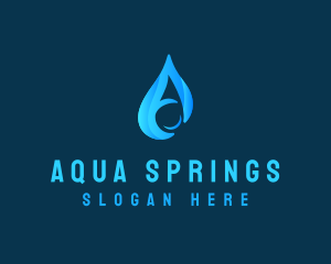 Water Droplet Letter A logo design