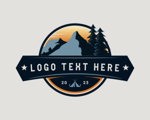 Trekking - Mountain Camping Camper logo design