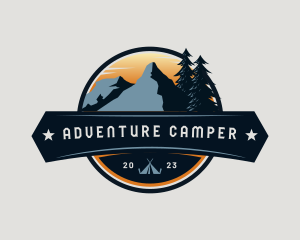 Camper - Mountain Camping Camper logo design