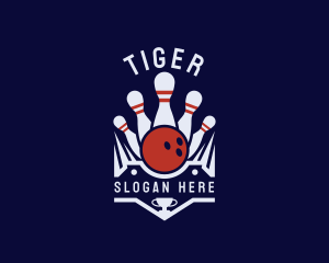 Bowling Pin - Bowling Trophy Sports logo design