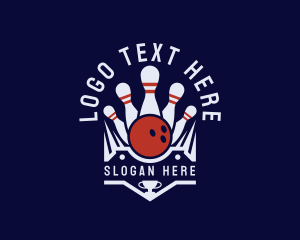 Bowling Trophy Sports Logo
