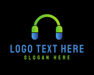 Drug Store - Music Medicine Headphones logo design