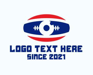 American Football - Rugby Ball Eye logo design