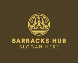 Barracks - Rustic Brown Campsite logo design