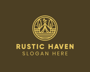 Rustic Brown Campsite logo design