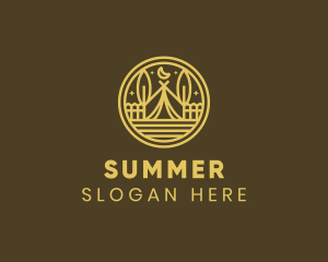 Rustic Brown Campsite logo design