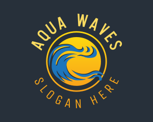 Sunset Wave Surfing logo design