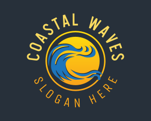 Sunset Wave Surfing logo design