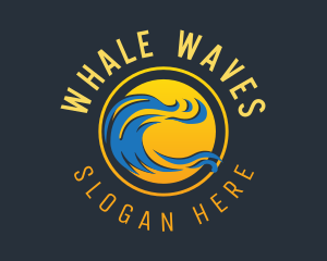 Sunset Wave Surfing logo design