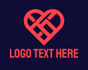 Dating App - Woven Heart Dating logo design