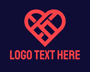 Online Dating - Woven Heart Dating logo design