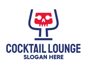 Cocktail Glass Skull logo design