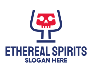 Spirits - Cocktail Glass Skull logo design