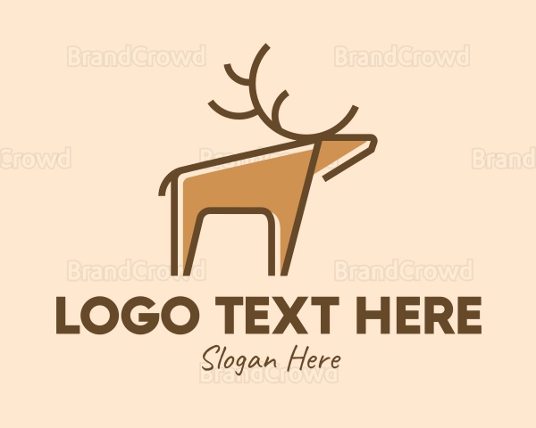 Brown Reindeer Deer Logo