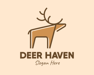 Deer - Brown Reindeer Deer logo design